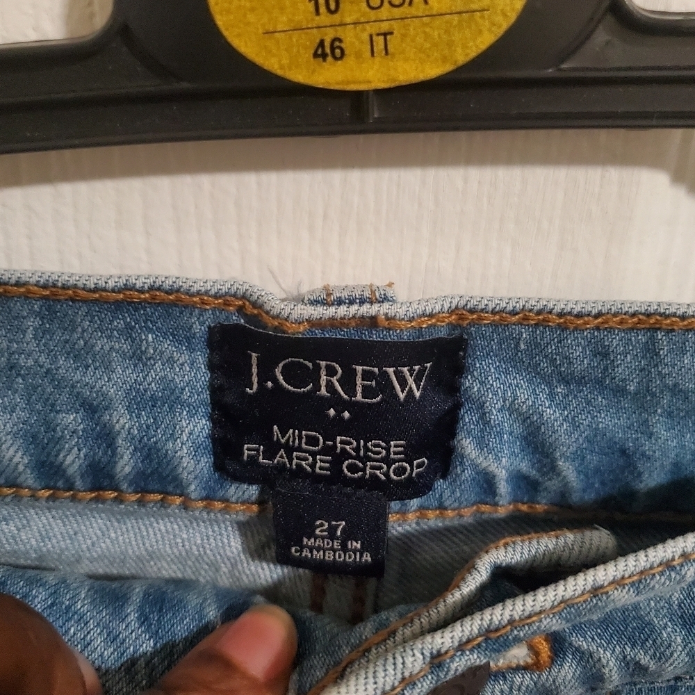 J. Crew Womens Mid Rise Flare Leg Crop Jeans Size 27 Blue Medium Wash Denim - Picture 4 of 6